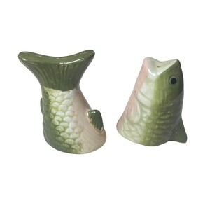 Ceramic Fish Salt Pepper Shakers‎ Set Vintage Kitschy Kitchen Decor